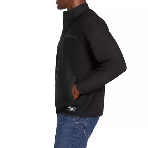EDDIE BAUER Men's Sweater Fleece Classic Fit Pullover Size Med Heather Black - Picture 3 of 15